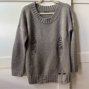 Corson size 2 Cozy Gray Distressed Sweater